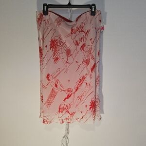 Chic Red Graphic Women's Mini Skirt (1157)